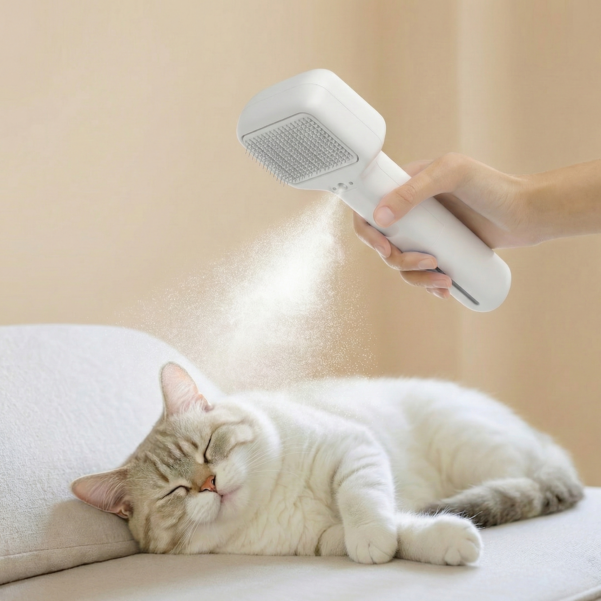 Smart Pet Grooming Brush | Nano-Mist Spa & UV Antibacterial Comb